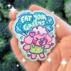 "Eat Your Greens" Blossom Puppy ~ Sticker