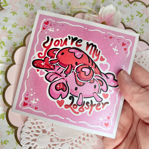 "You're My Lobster" Coral and Ruby Love-sters ~ Shimmer Print