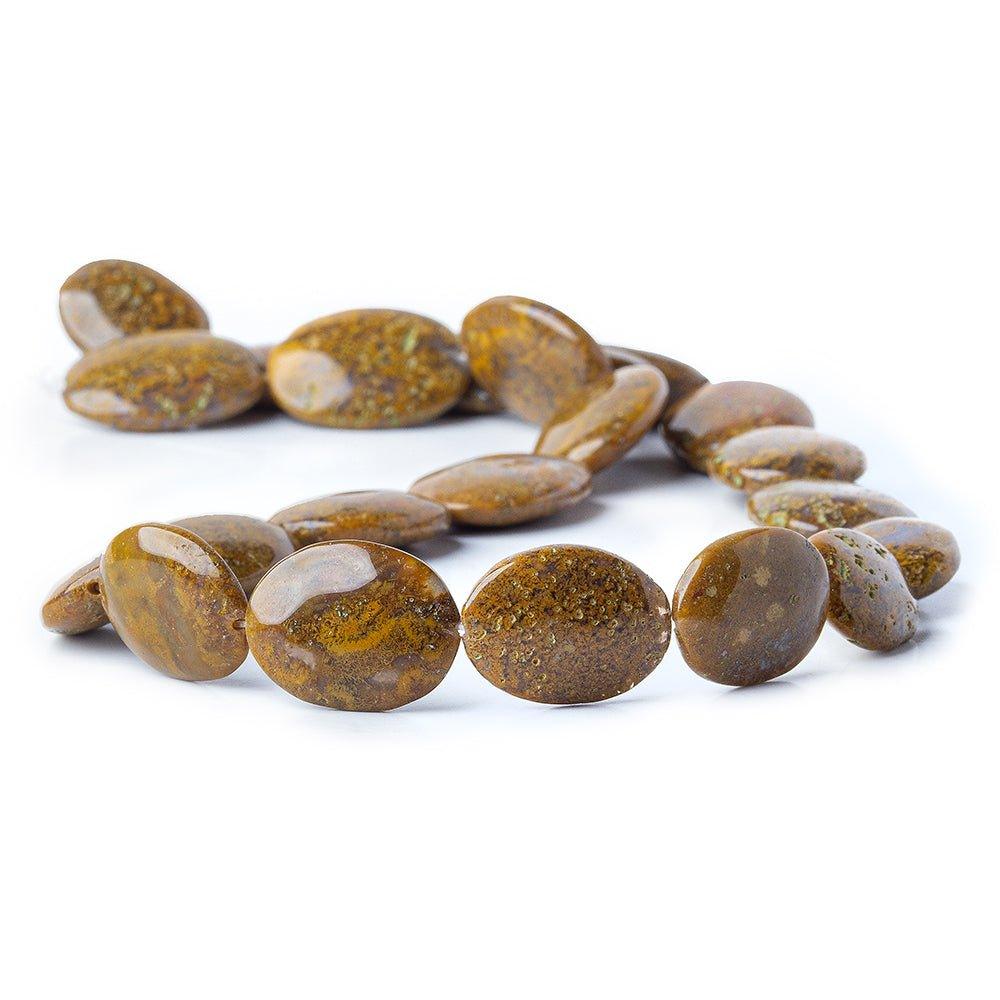 18mm Desert Khaki Agate Plain Oval Beads, 16 inch strand