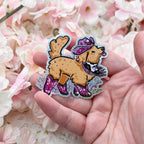 Golden Retriever Pink Cowgirl ~ Pixie Dust Sticker