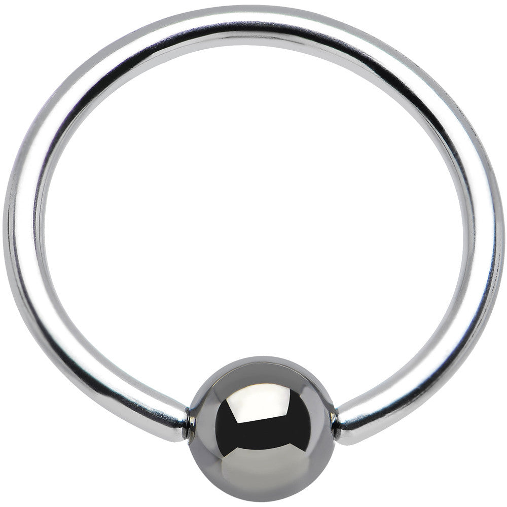 16G 7/16 Hematite Bead BCR Captive Ring