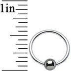 16G 7/16 Hematite Bead BCR Captive Ring