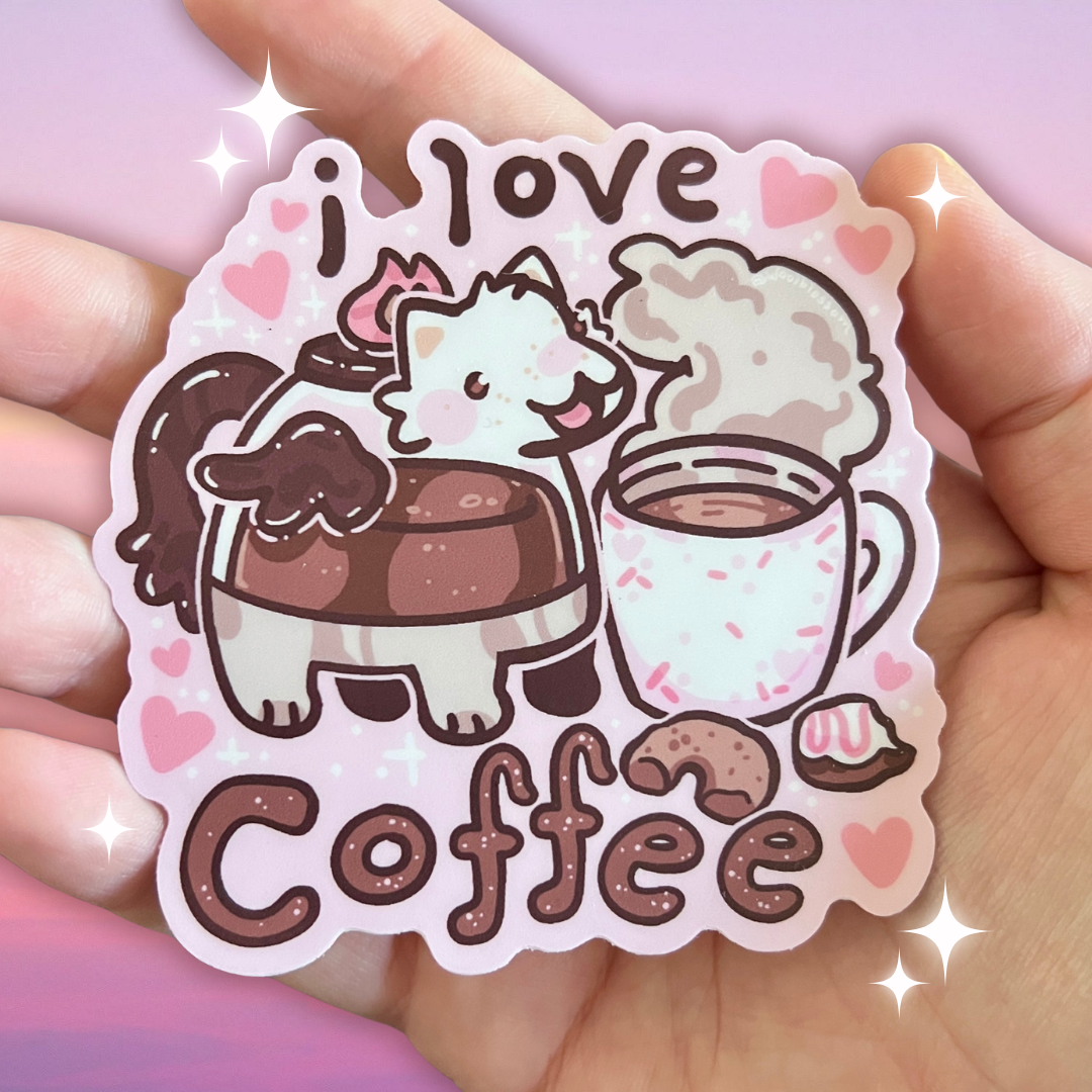 I Love Coffee! Dragon ~ Sticker