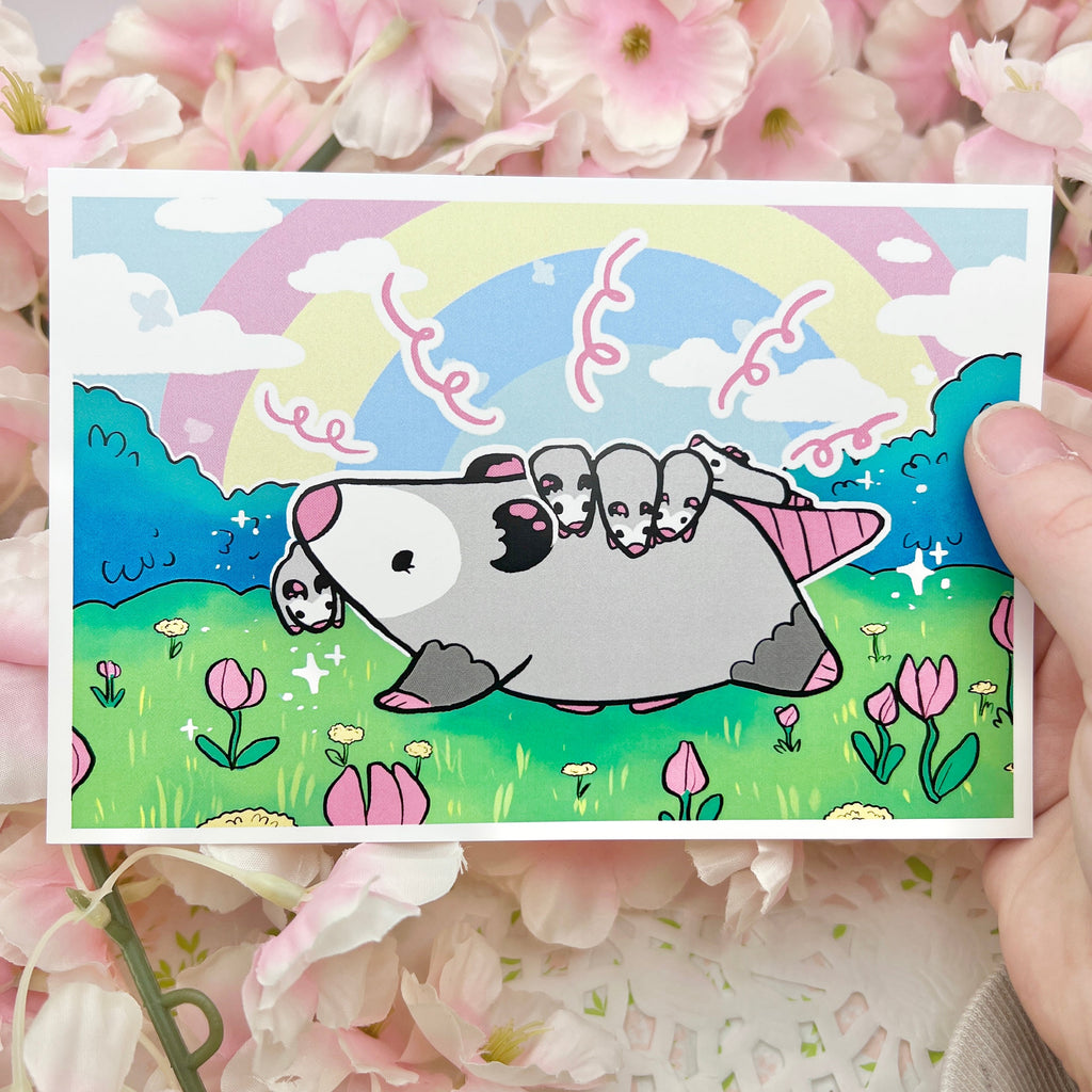 Opossum Mom ~ Print
