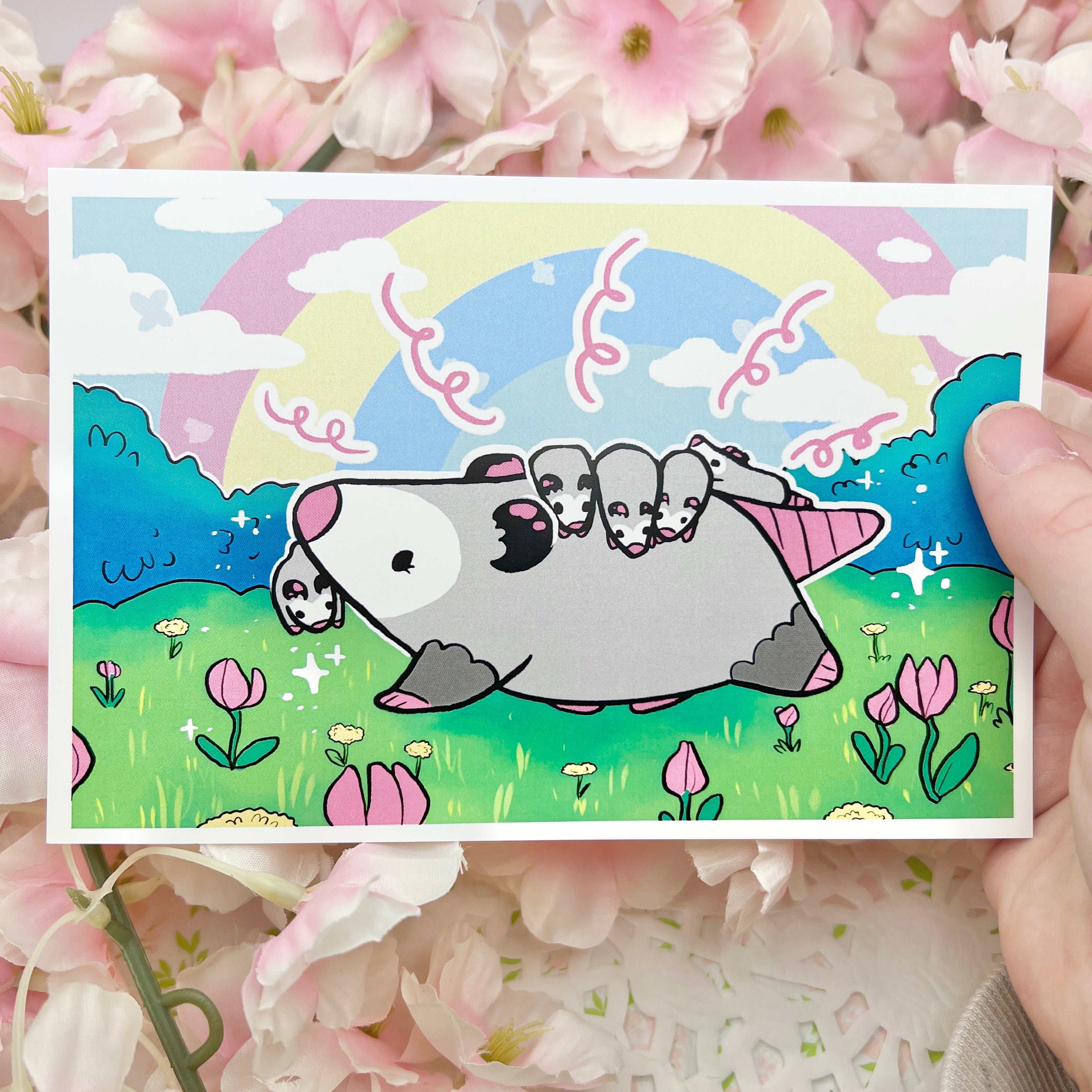 Opossum Mom ~ Print