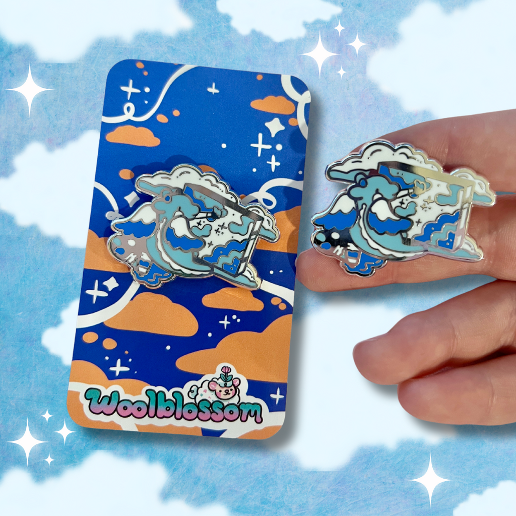 Dreamy Painter Dragon ~ Enamel Pin