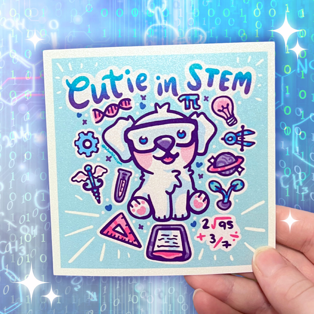 "Cutie in STEM" Puppy ~ Shimmer Print