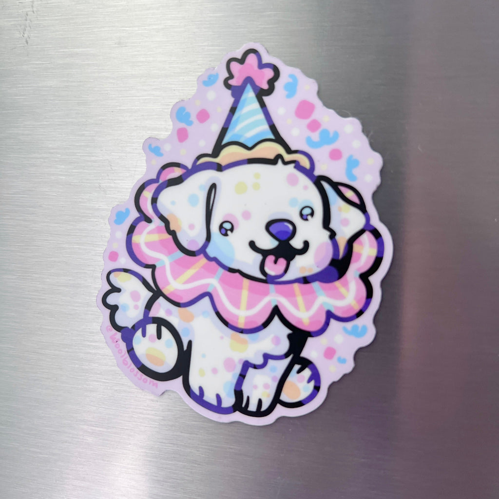 Cute Birthday Clown Puppy ~ Magnet
