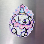 Cute Birthday Clown Puppy ~ Magnet