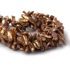 20mm Copper Freshwater Side Drill Biwa Pearl 14 inch 53 pieces 20x7mm