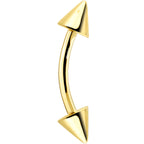 Solid 14k Yellow GOLD CONE Eyebrow Ring 16G 5/16 3mm