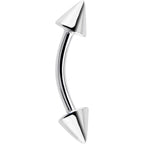 Solid 14k White GOLD CONE Eyebrow Ring 16G 5/16 3mm