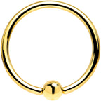 Solid 14k Yellow Gold 16G 1/2 Ball Captive Ring 3mm Ball