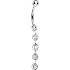 16G Solid 14K White Gold PARAGON Cubic Zirconia Drop Belly Ring