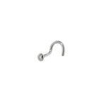 Solid 14K White Gold DOME Nose Ring