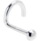 Solid 14K White Gold DOME Nose Ring