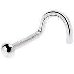 Solid 14K White Gold DOME Nose Ring