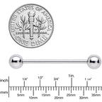 14G STEEL BARBELL Ring 1 inch 6mm