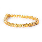 6mm 22kt Gold Plated Brass Wavy Groove Rounds 8 inch 37 beads