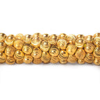 6mm 22kt Gold Plated Brass Wavy Groove Rounds 8 inch 37 beads