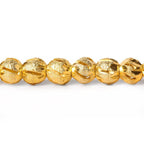 6mm 22kt Gold Plated Brass Diagonal Stripe Stardust Rounds 8 inch 37 beads
