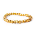 6mm 22kt Gold Plated Brass Diagonal Stripe Stardust Rounds 8 inch 37 beads