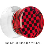 Red and Black Checker Inlayed Saddle Plug 2G to 30mm