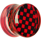 Red and Black Checker Inlayed Saddle Plug 2G to 30mm