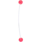 Pregnant Belly Button Ring Clear and Pink Glitter Pack Set