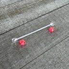 Pregnant Belly Button Ring Clear and Pink Glitter Pack Set