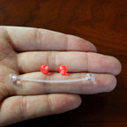 Pregnant Belly Button Ring Clear and Pink Glitter Pack Set
