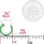 18G 5/16 Green Anodized Titanium Nose Hoop