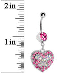 Love's Ascent Pink Butterfly Heart Dangle Belly Ring