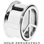 7/8 Stainless Steel Double Flare Peace Symbol Tunnel