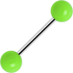 Green Neon Barbell Tongue Ring