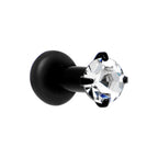 10G Black Clear Cubic Zirconia Plug