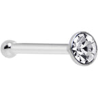 925 Silver 2mm Round Clear Nose Bone Created with Crystals