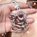 Chocolate Vanilla Seal Pudding ~ Glitter Acrylic Keychain Charm