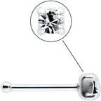 Sterling Silver 2mm Clear Nose Bone Created with Crystals
