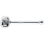 Sterling Silver 2mm Clear Nose Bone Created with Crystals