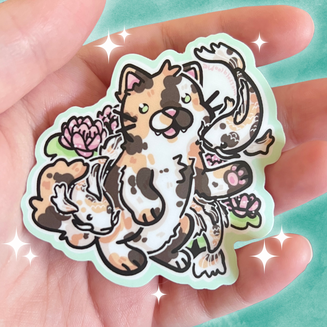 Calico Koi Kitty ~ Sticker