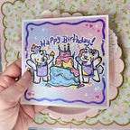 "Happy Birthday!" Confetti and Fondant Birthday Puppies ~ Shimmer Print