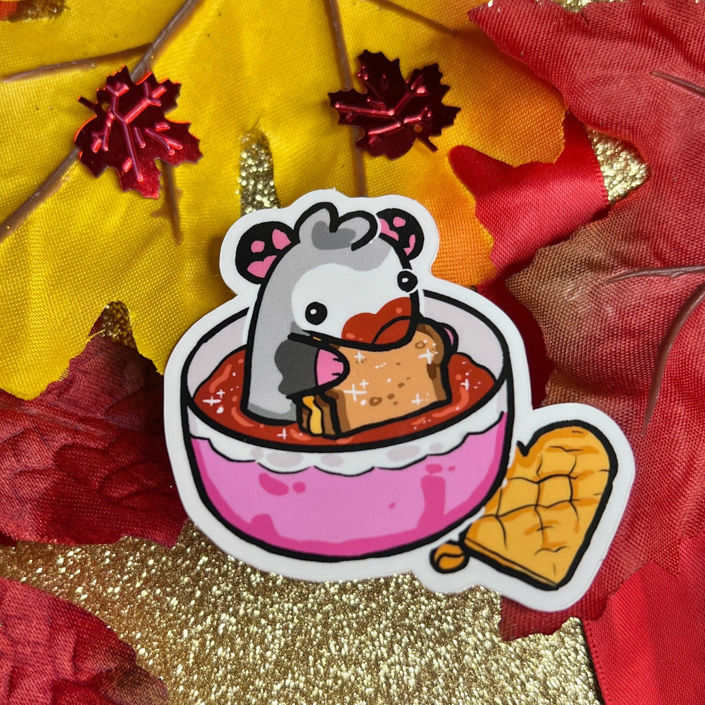 Grilled Cheese & Tomato Soup Opossum ~ Sticker