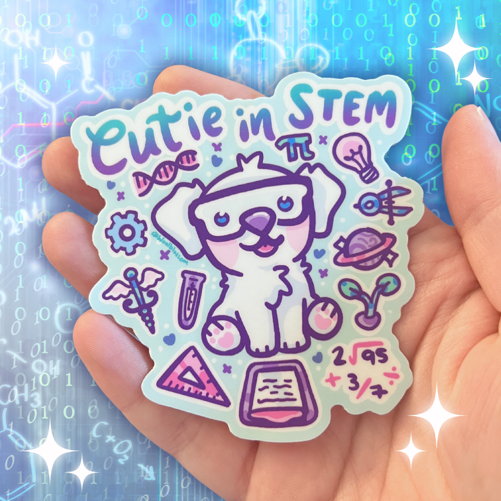 "Cutie in STEM" Puppy ~ Sticker