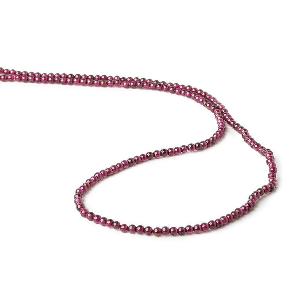 2.2mm Rhodolite Garnet Plain Round Beads, 14 inch
