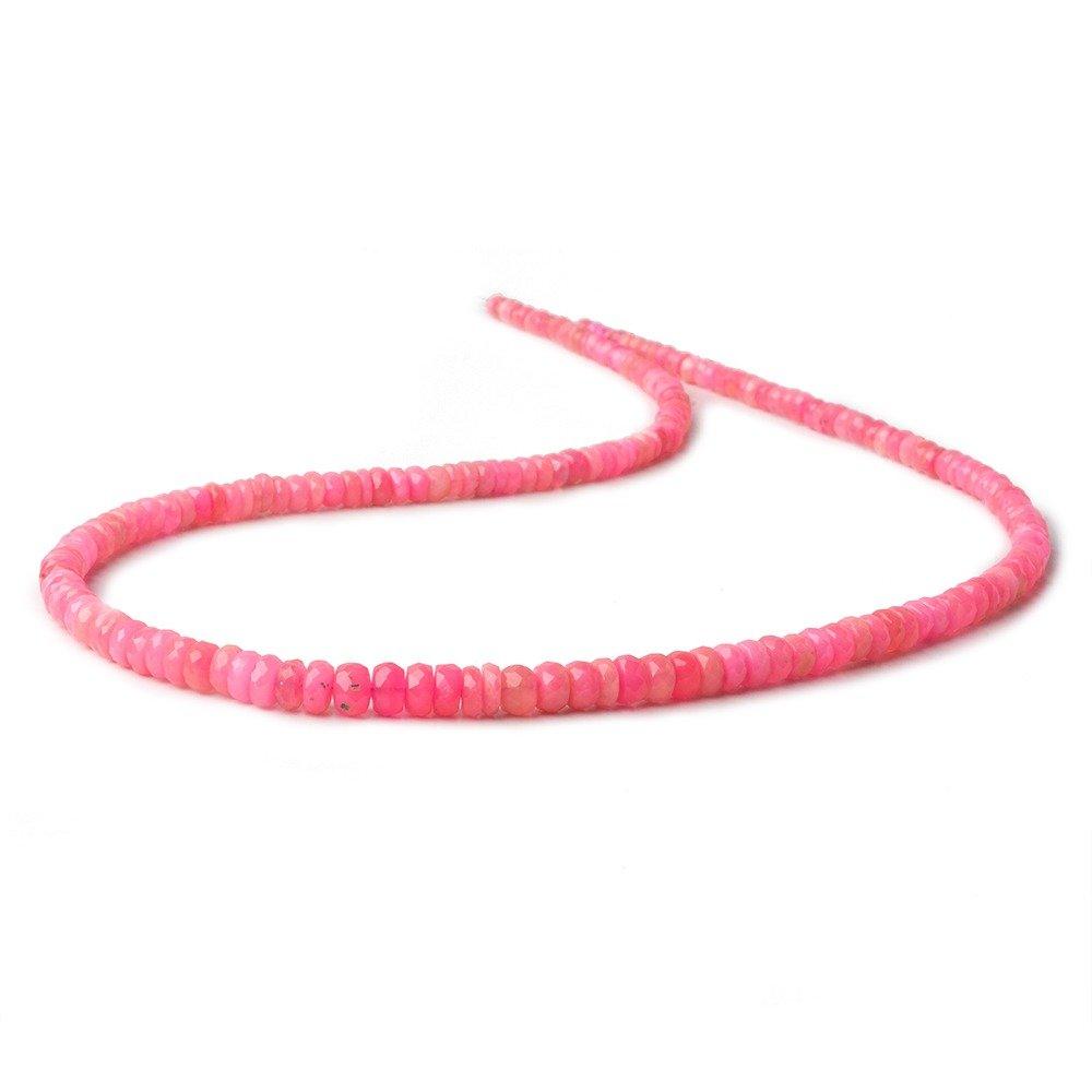 3-5.5mm Barbie Pink Ethiopian Opal faceted rondelle beads 18 inch 190 pieces
