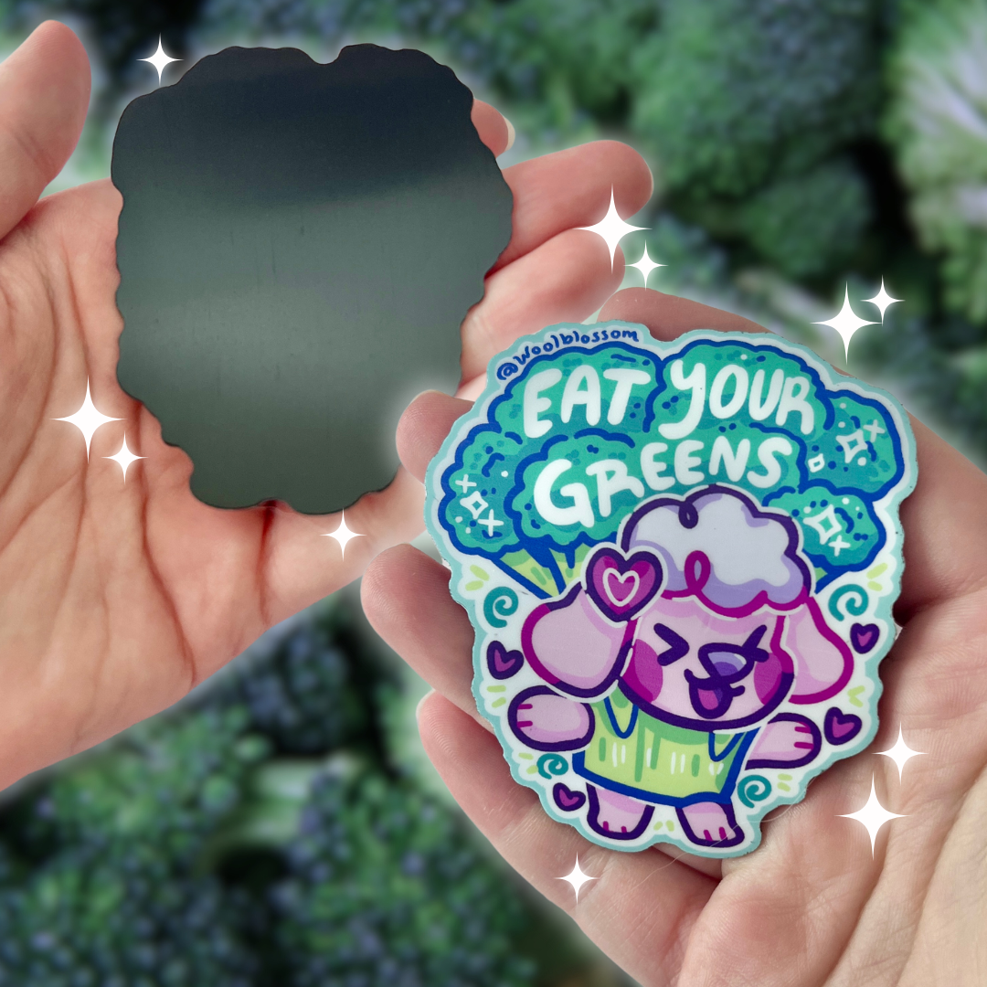 "Eat Your Greens" Sheep Dog ~ Magnet