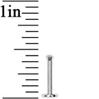 16G Clear 2mm Gem Internally Threaded Labret Monroe Tragus