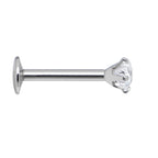 16G Clear 3mm Star Gem Internally Threaded Labret Monroe Tragus