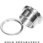 00G Stainless Steel Clear Gem Screw Fit Tunnel